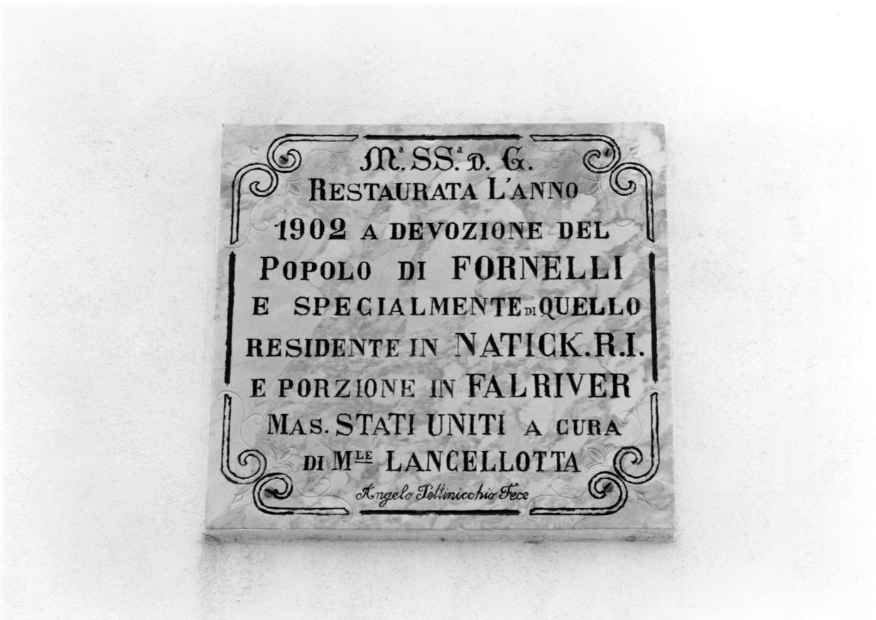 lapide commemorativa - bottega molisana (sec. XX)
