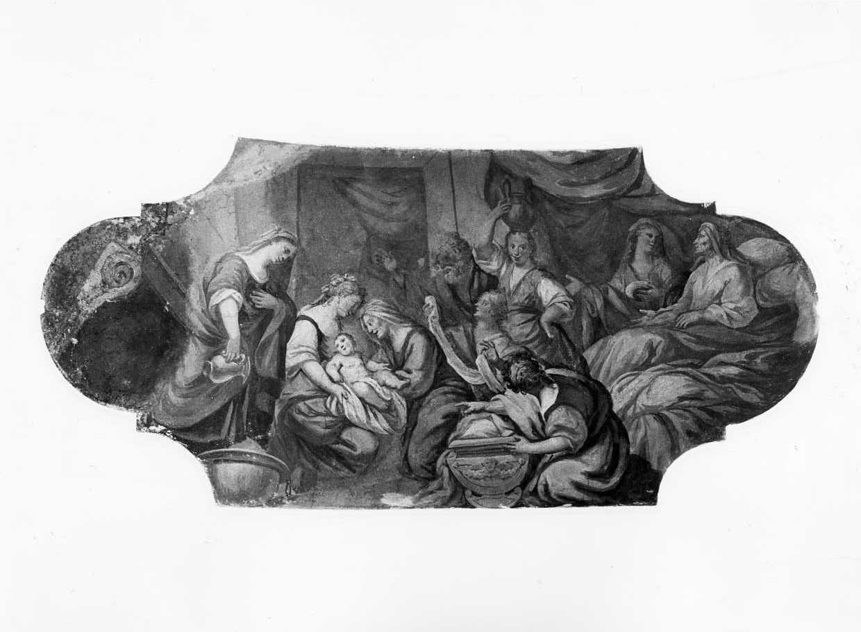 natività della Vergine (dipinto, elemento d'insieme) di Gioia Raffaele (attribuito) (sec. XIX)