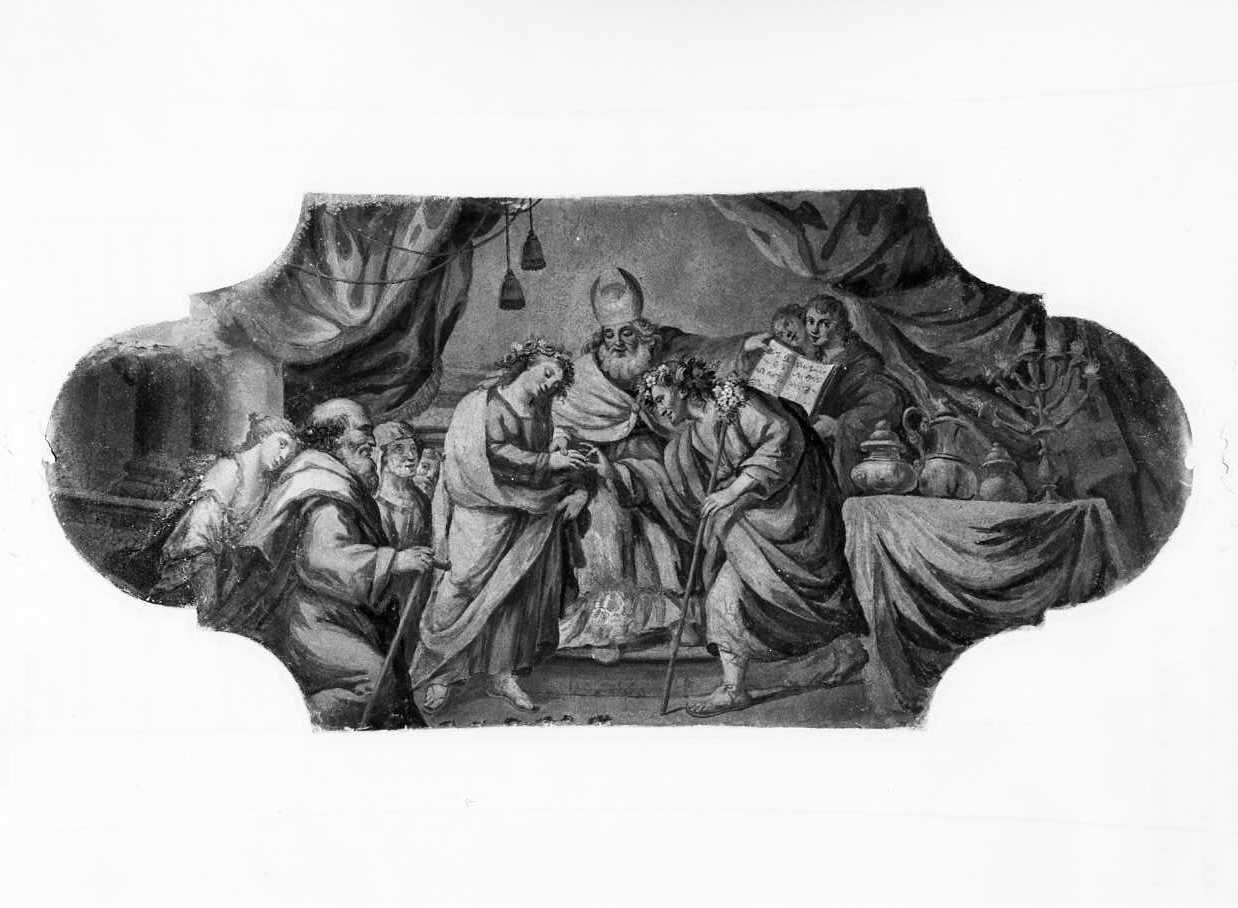 Sposalizio di Maria Vergine (dipinto, elemento d'insieme) di Gioia Raffaele (attribuito) (sec. XIX)