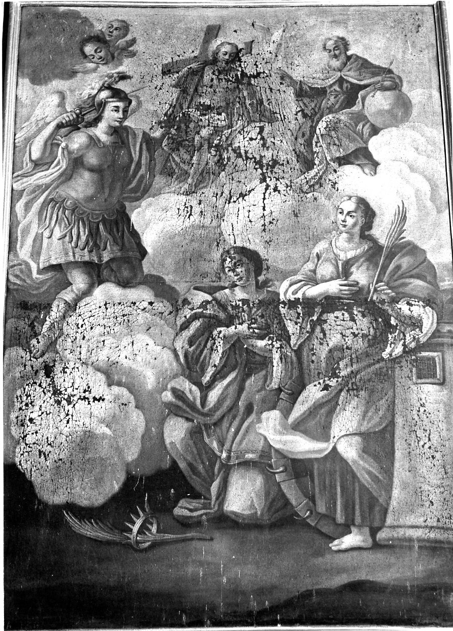 La Trinità con S. Michele Arcangelo, Santa Caterina e Santa Daria (dipinto) - ambito molisano (sec. XVIII)