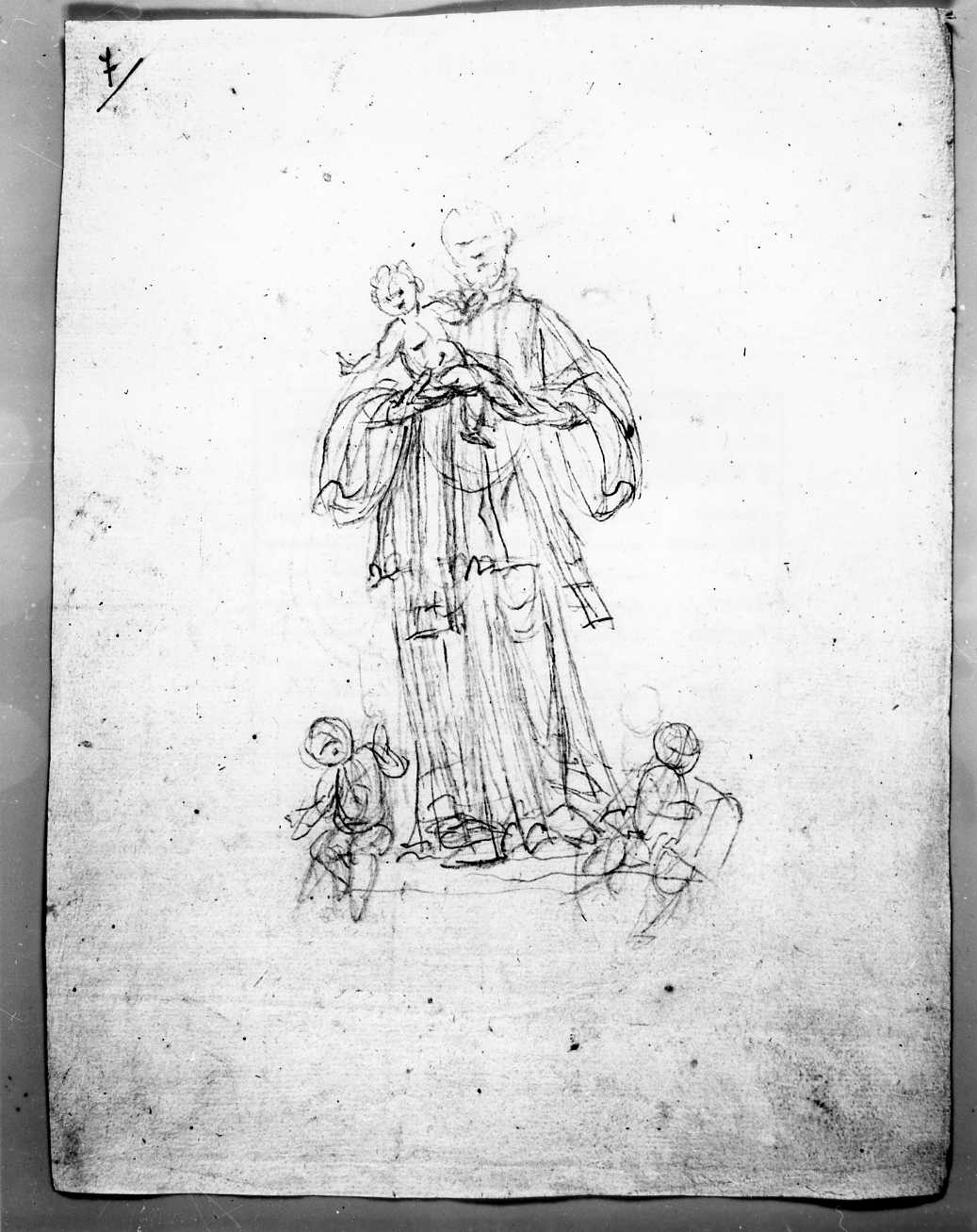 San Gaetano da Thiene (disegno) di Di Zinno Paolo Saverio (attribuito) (sec. XVIII)