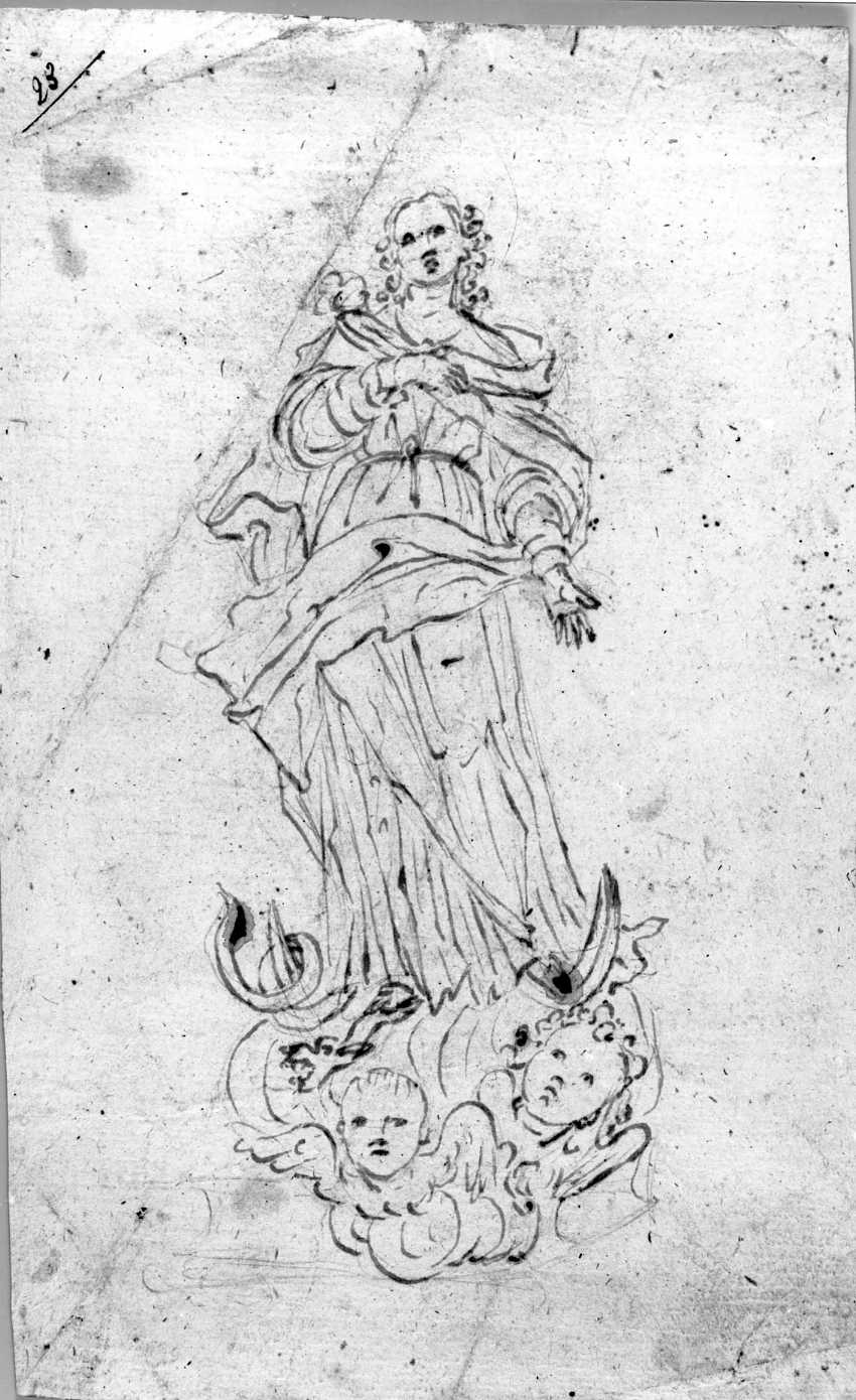 Immacolata Concezione (disegno) di Di Zinno Paolo Saverio (attribuito) (sec. XVIII)