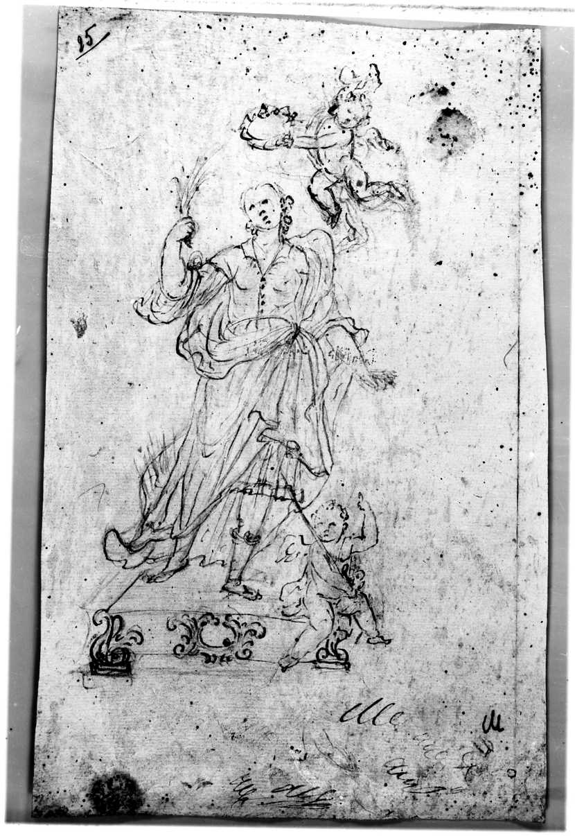 Santo (disegno) di Di Zinno Paolo Saverio (attribuito) (sec. XVIII)