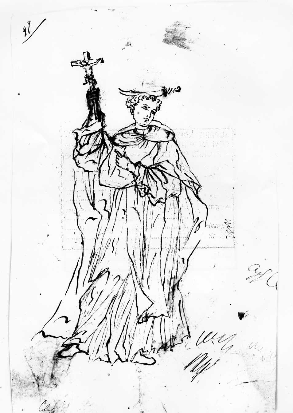 San Pietro da Verona (disegno) di Di Zinno Paolo Saverio (attribuito) (sec. XVIII)