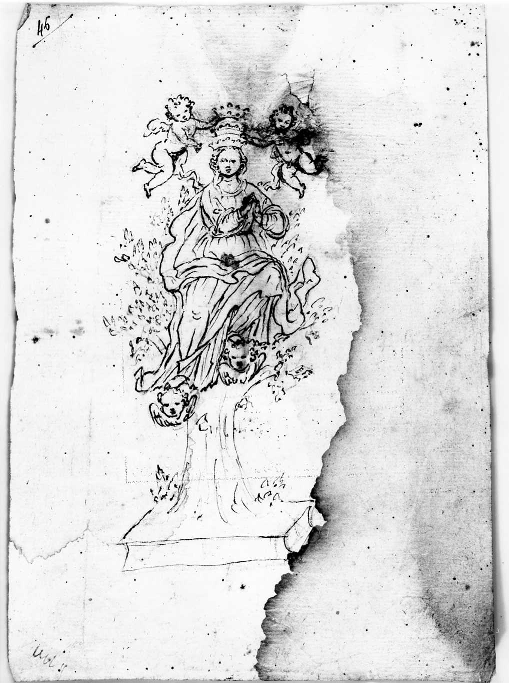 Madonna Incoronata di Foggia (disegno) di Di Zinno Paolo Saverio (attribuito) (sec. XVIII)