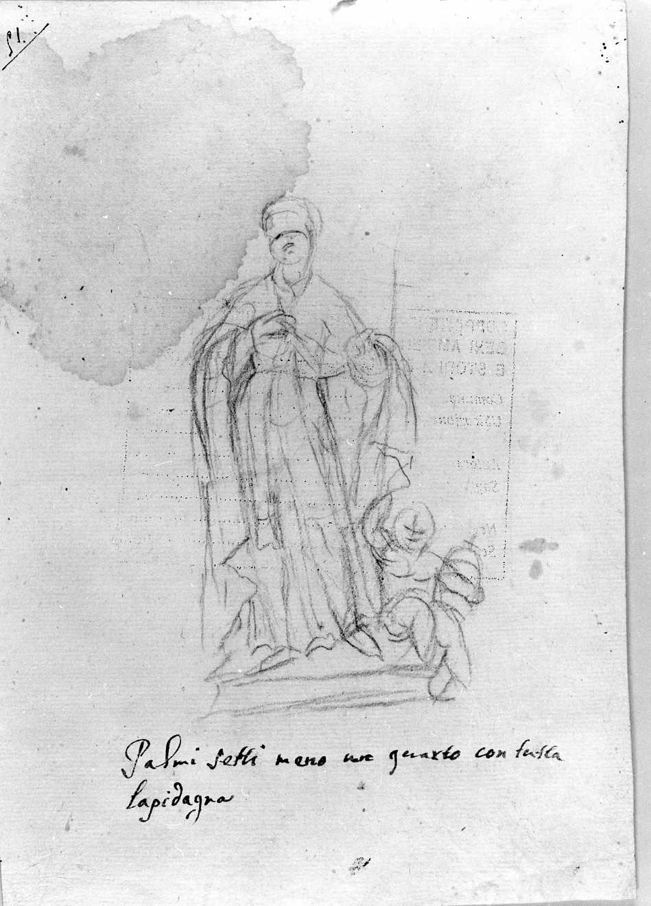 San Silvestro Papa (disegno) di Di Zinno Paolo Saverio (attribuito) (sec. XVIII)