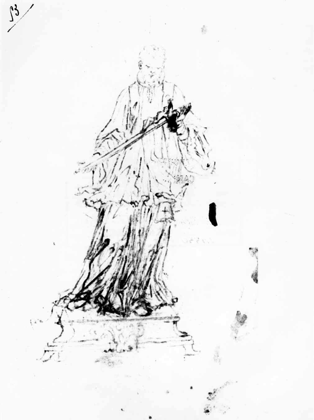 San Francesco Saverio (disegno) di Di Zinno Paolo Saverio (attribuito) (sec. XVIII)