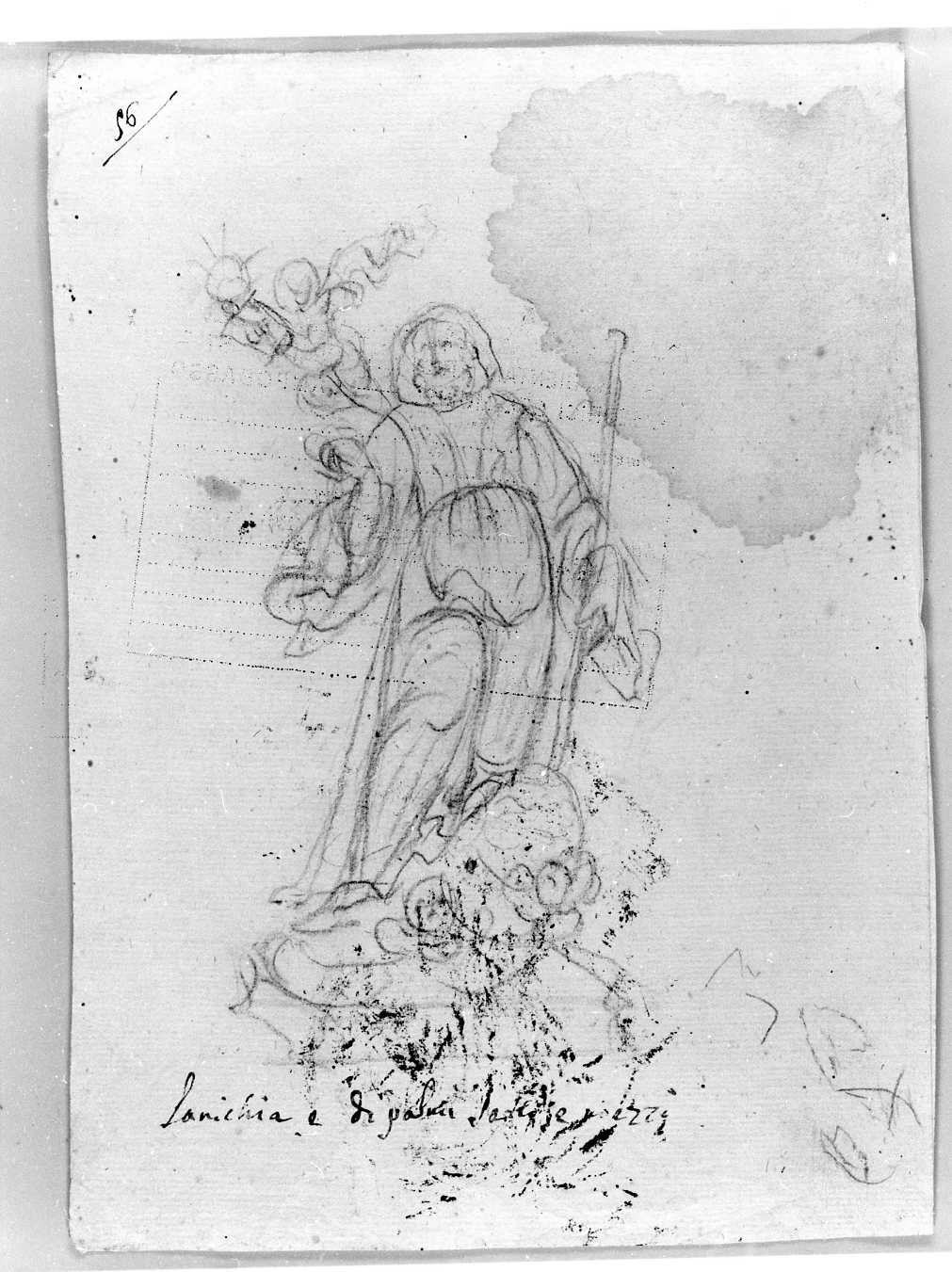 San Francesco di Paola (disegno) di Di Zinno Paolo Saverio (attribuito) (sec. XVIII)