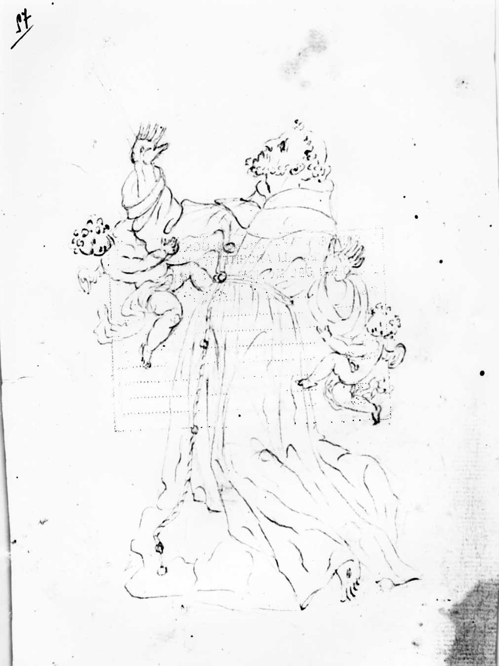 estasi di San Francesco d'Assisi (disegno) di Di Zinno Paolo Saverio (attribuito) (sec. XVIII)