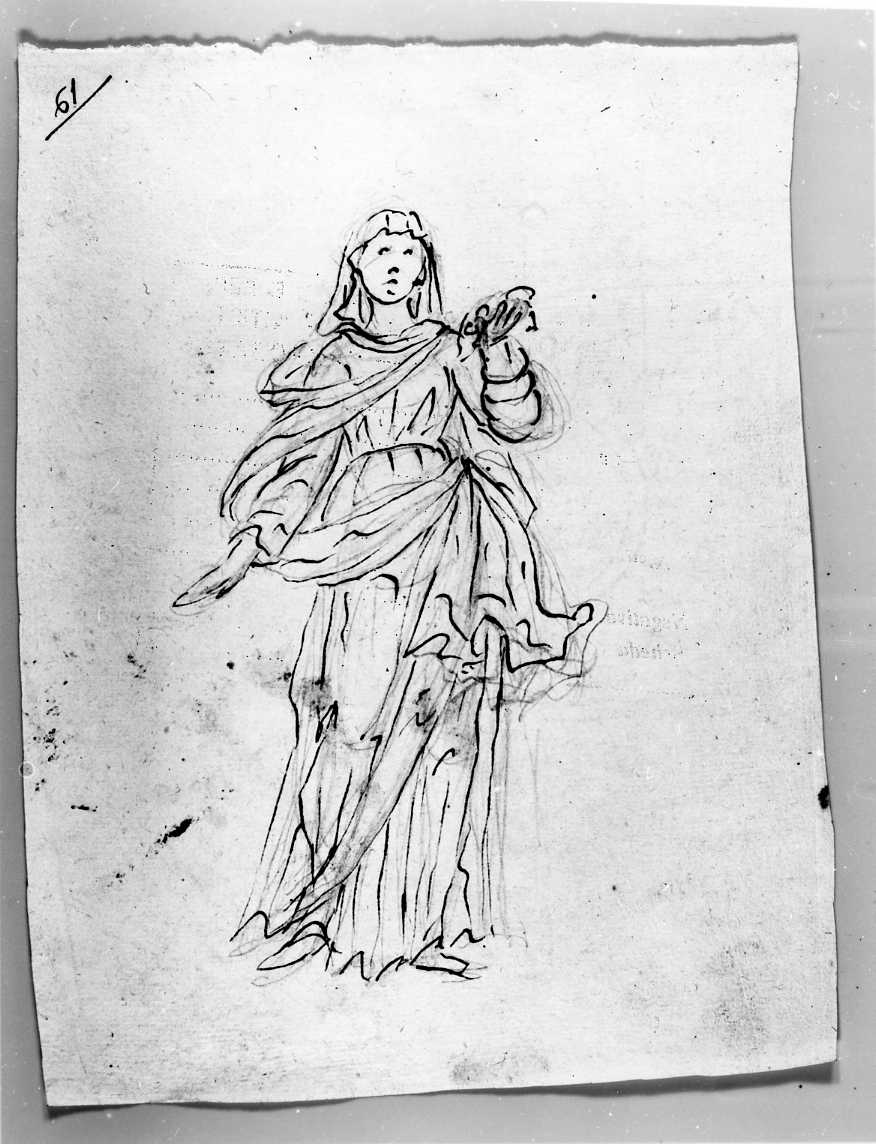 Santa (disegno) di Di Zinno Paolo Saverio (attribuito) (sec. XVIII)