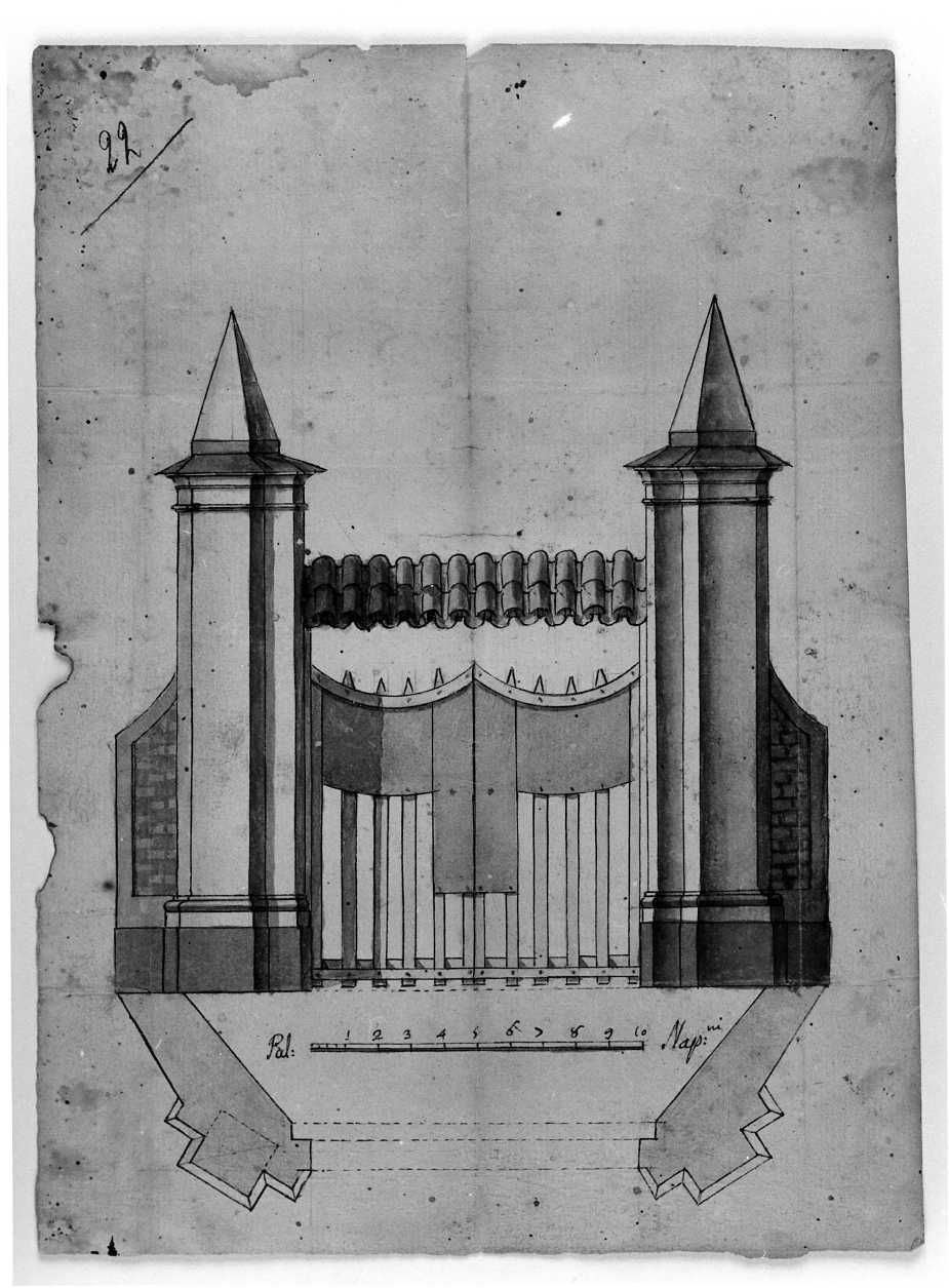 motivi decorativi architettonici (disegno) di Di Zinno Paolo Saverio (attribuito) (seconda metà sec. XVIII)