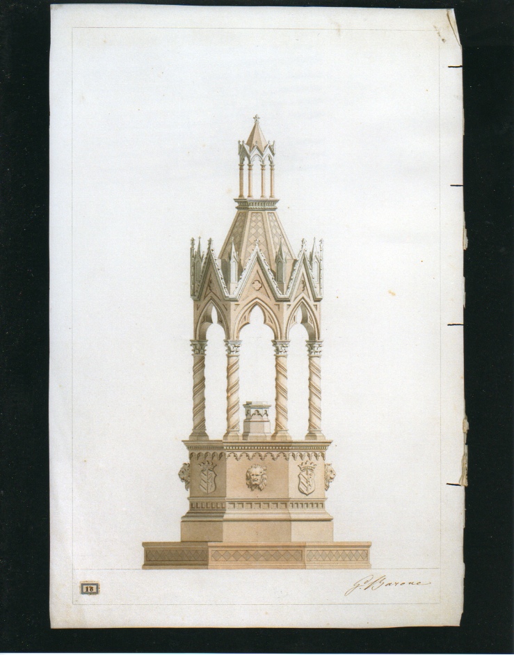 monumento di Martina - Mottola (TA) (disegno architettonico, elemento d'insieme) di Barone Giuseppe (sec. XIX)