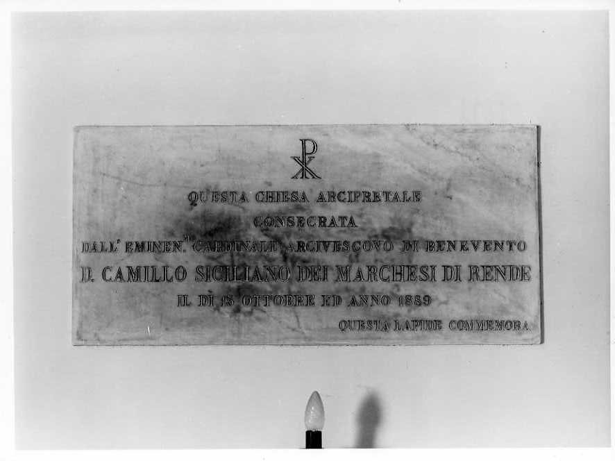 lapide commemorativa - bottega molisana (sec. XIX)