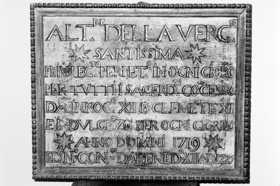 targa devozionale - ambito salentino (sec. XVIII)