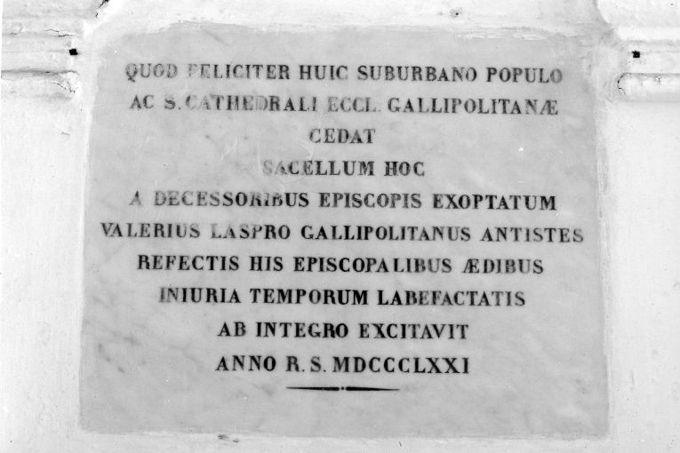 lapide - ambito pugliese (sec. XIX)