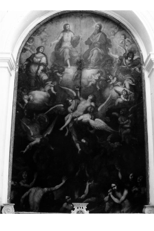 Santissima Trinità, la Vergine, San Michele Arcangelo e le anime purganti (dipinto) - ambito Italia meridionale (fine/inizio secc. XVII/ XVIII)