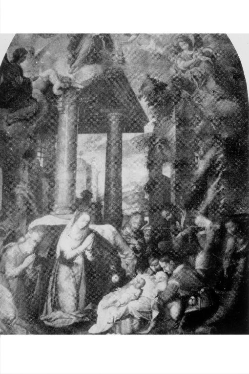 Adorazione dei pastori (dipinto) di Zullo Pietro, Cunavi Andrea (scuola), Pinca Domenico (secc. XVII/ XVIII)