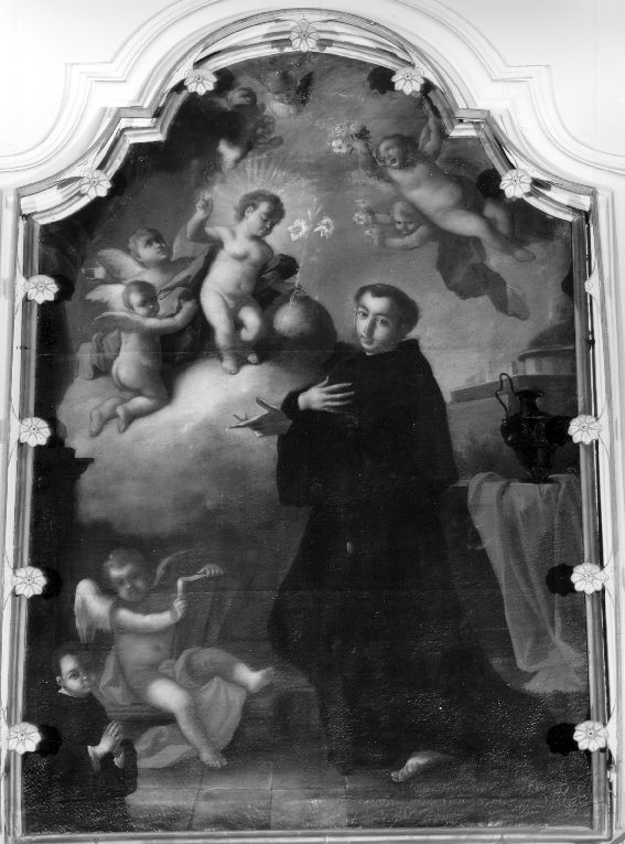 Sant'Antonio da Padova e giovane committente (dipinto) di Carella Domenico Antonio (sec. XVIII)