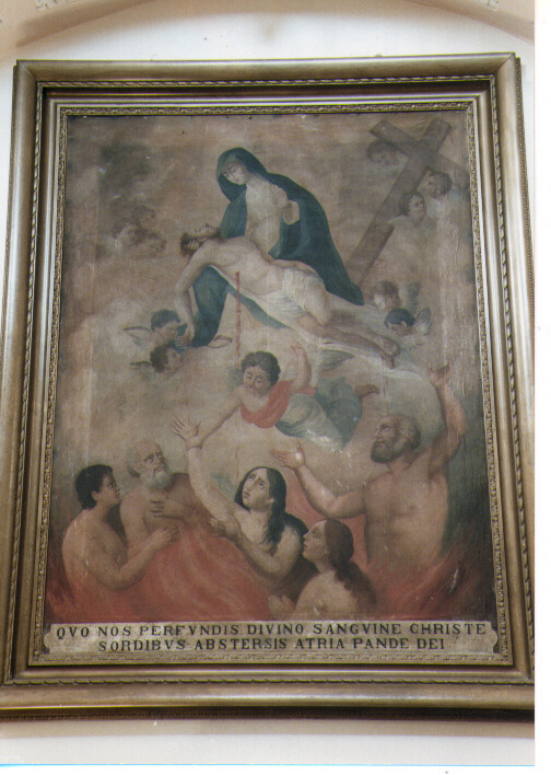 Pietà e anime purganti (dipinto) - ambito pugliese (seconda metà sec. XIX)