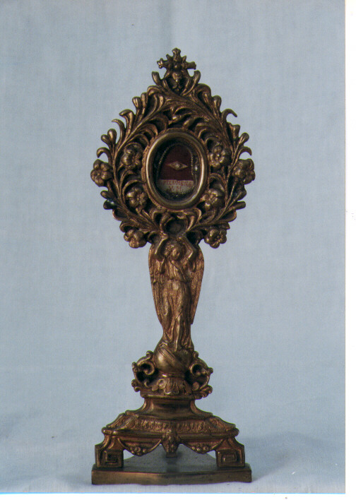 reliquiario - a ostensorio - ambito Italia meridionale (fine/inizio secc. XIX/ XX)