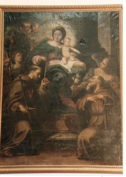 Madonna con Bambino, San Federico da Sigmaringa e San Felice (dipinto) - ambito Italia meridionale (sec. XVIII)