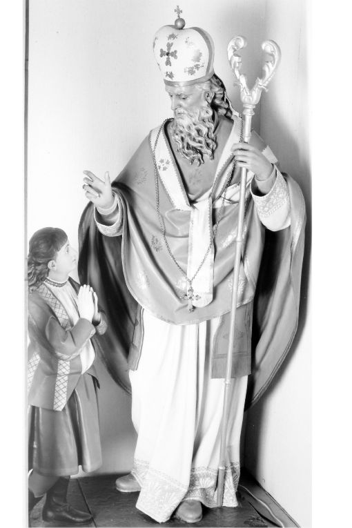 San Biagio vescovo benedice la marchesa Arditi (gruppo scultoreo) di Manzo Giuseppe (ultimo quarto sec. XIX)