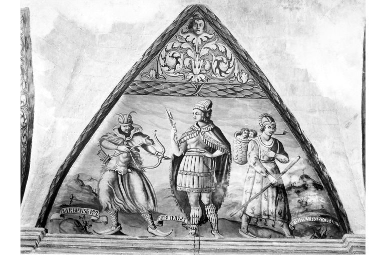 personaggi di nazioni (dipinto) - ambito Italia meridionale (sec. XVIII)