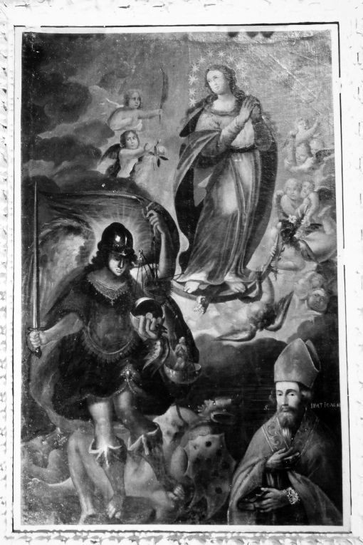 Immacolata Concezione tra Sant'Ippazio e San Michele Arcangelo (dipinto) - ambito salentino (fine sec. XVII)