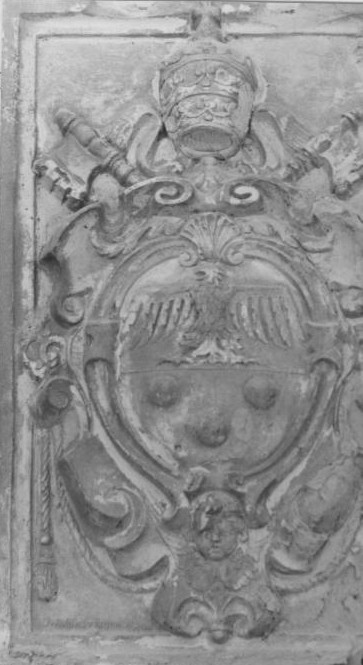 Stemma di papa pio xi, lastra, frammento