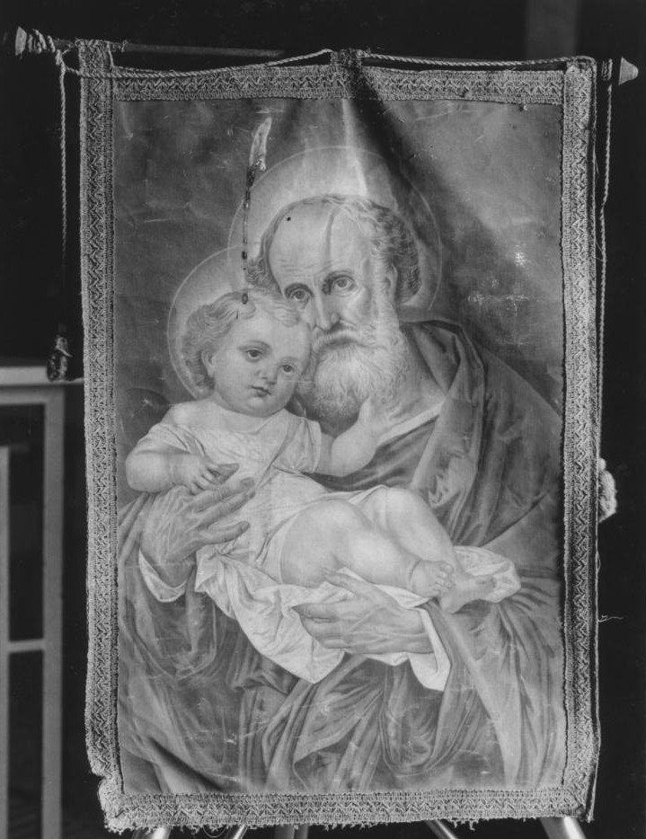 San giuseppe e gesù bambino (stendardo processionale)