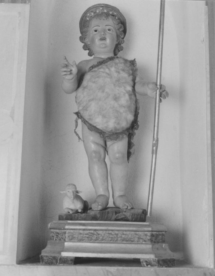 San giovanni battista bambino con l'agnello (statua)