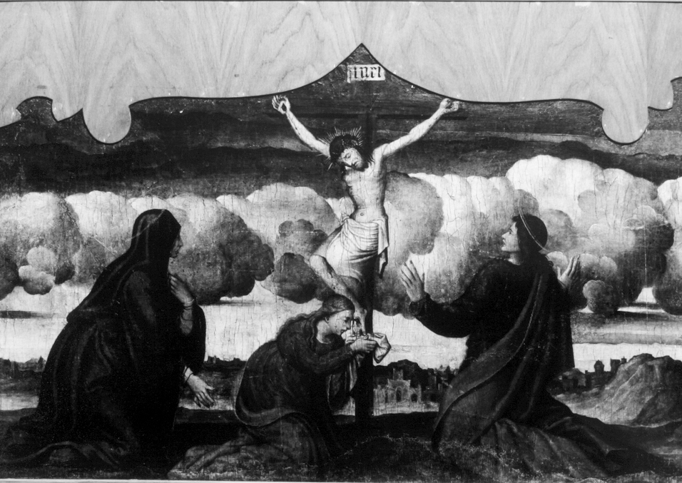Crocifissione di cristo con la madonna e santa maria maddalena (dipinto, frammento)