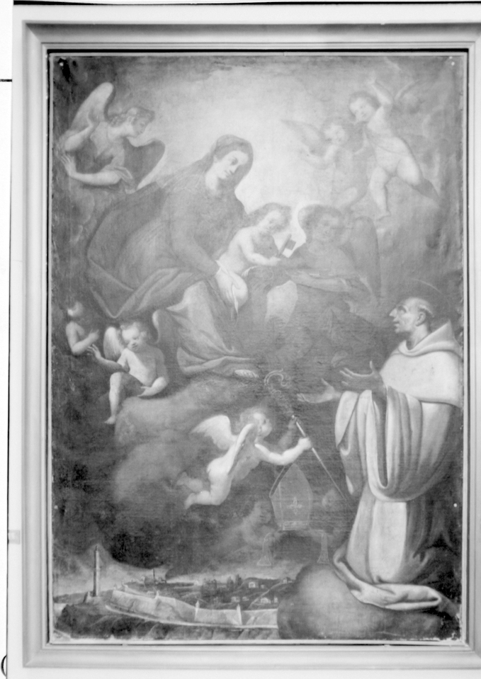 Madonna con bambino che consegna le chiavi di genova a san bernardo, madonna con bambino (dipinto)