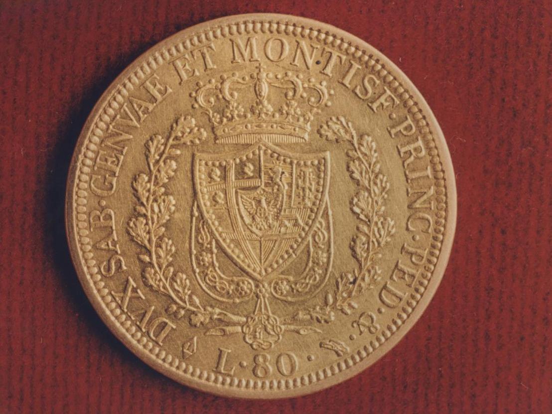 moneta - 80 lire - produzione torinese (sec. XIX)