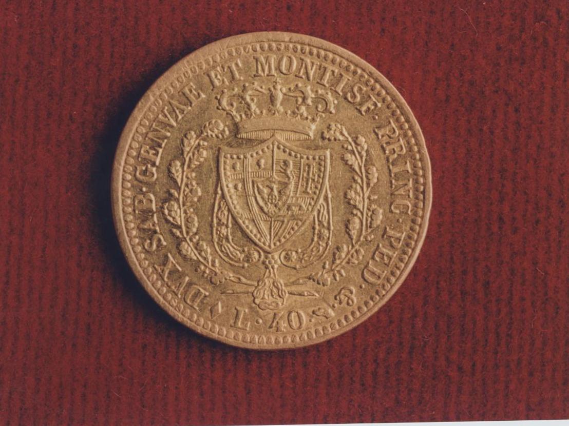 moneta - 40 lire - produzione torinese (sec. XIX)