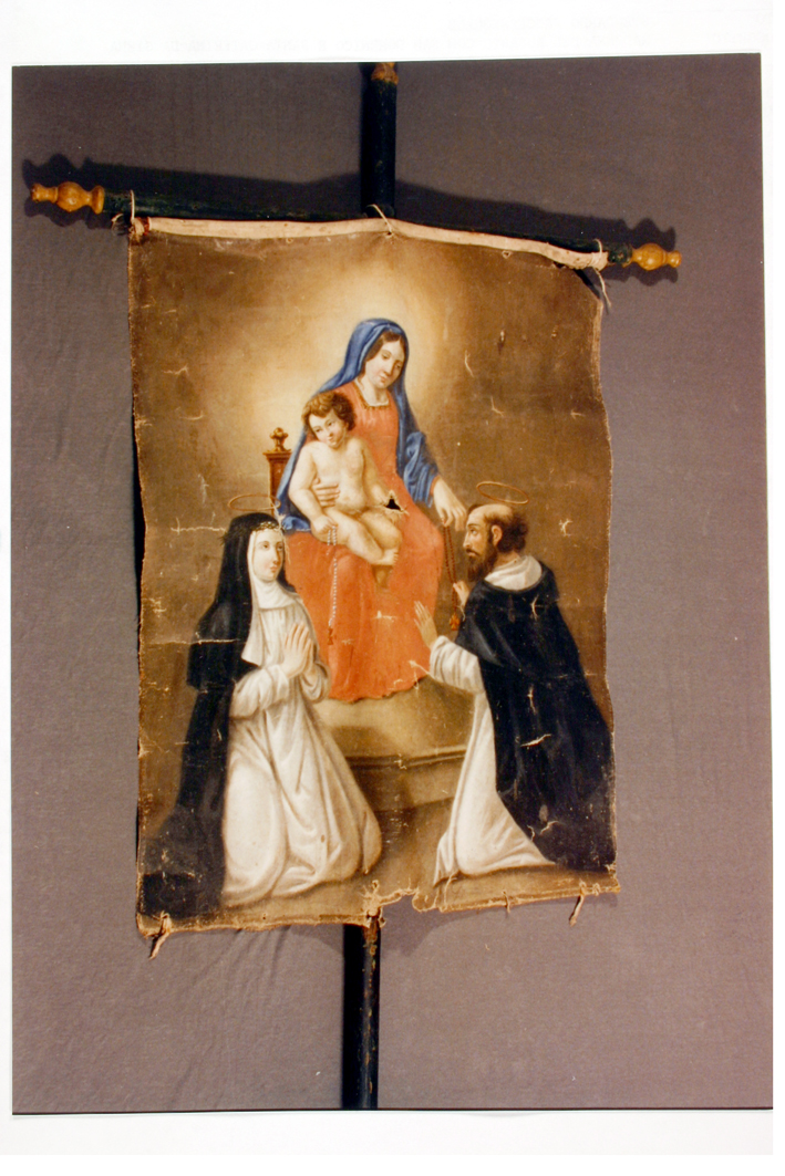 Madonna del rosario con san domenico e santa caterina da siena (stendardo processionale)