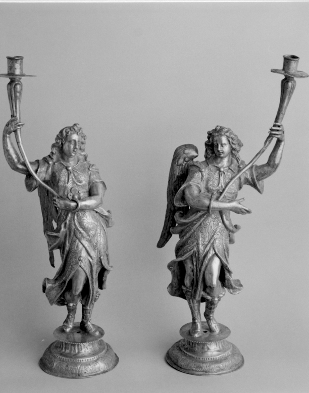 Statuetta portacandelabro, coppia