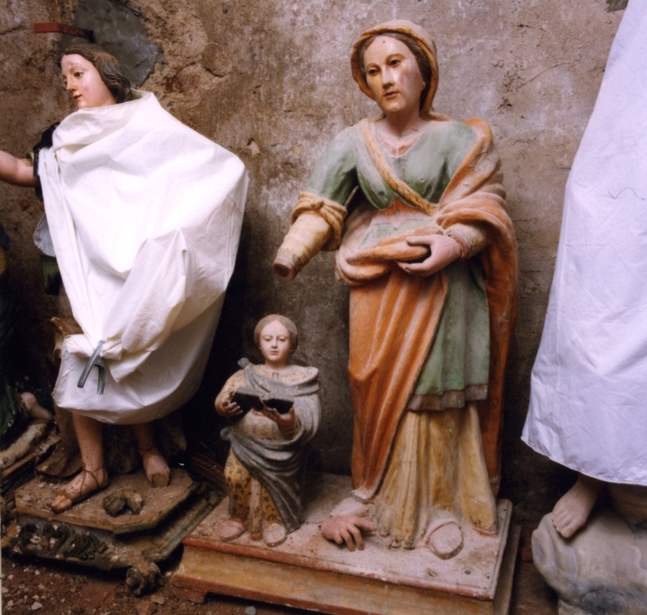 Maria vergine bambina e sant'anna (statua, insieme)
