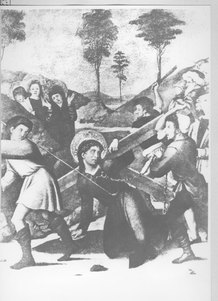 compianto sul Cristo morto (retablo, frammento) di Cavaro Pietro (attribuito) (sec. XVI)