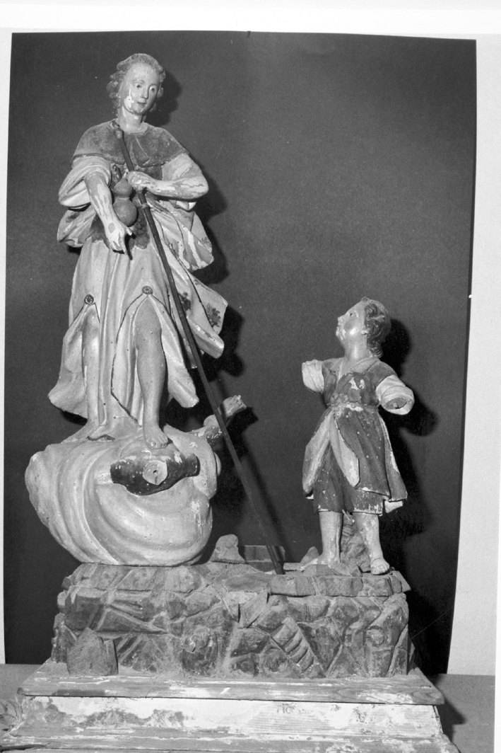 Tobia e San Raffaele arcangelo (gruppo scultoreo) - bottega sarda (fine/inizio secc. XVIII/ XIX)