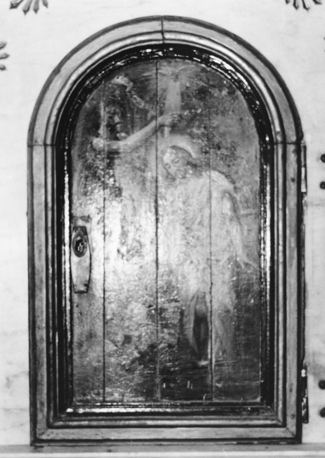 Battesimo di cristo (sportello di armadio del fonte battesimale, elemento d'insieme)