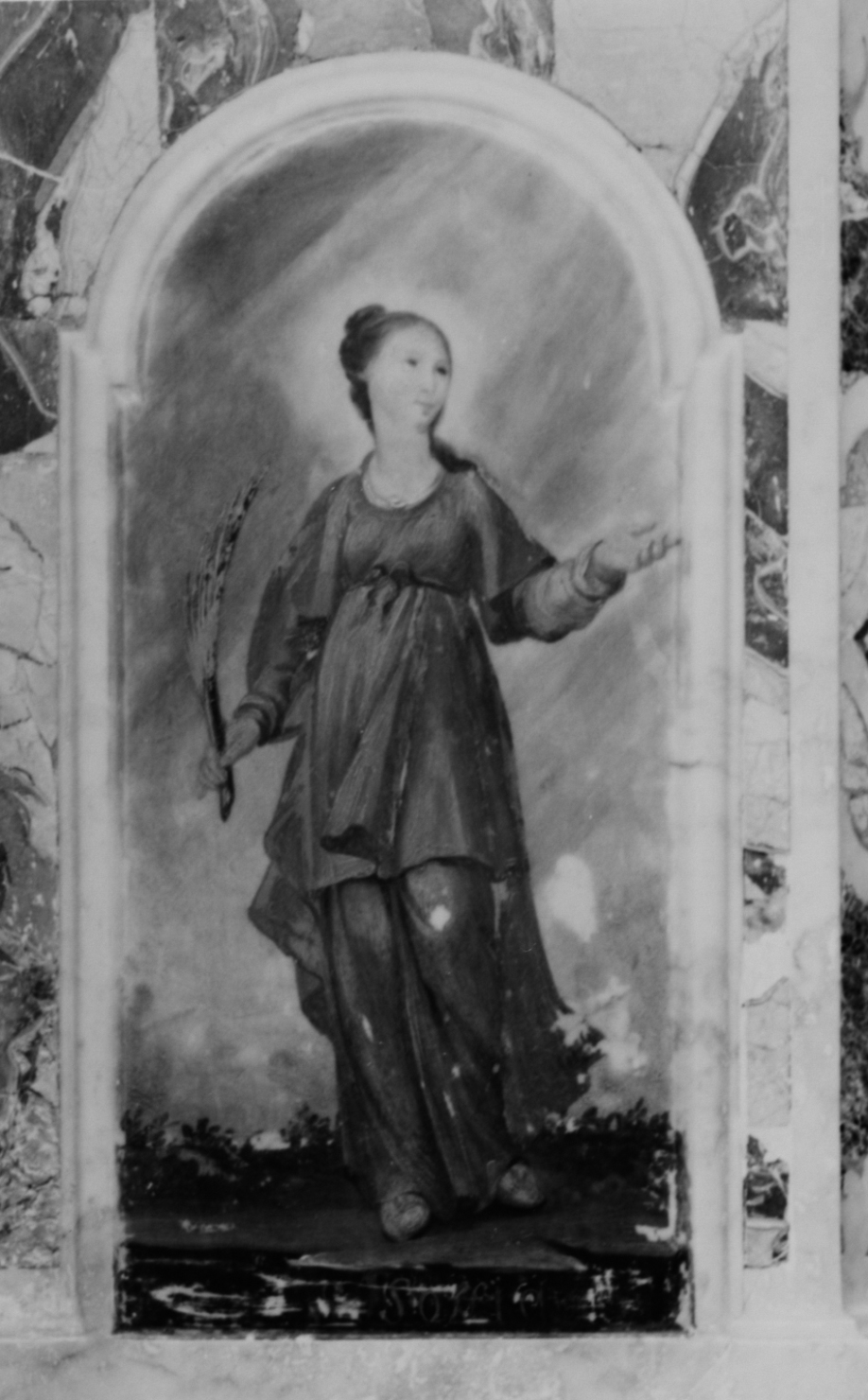Santa martire (sportello di armadio del fonte battesimale)