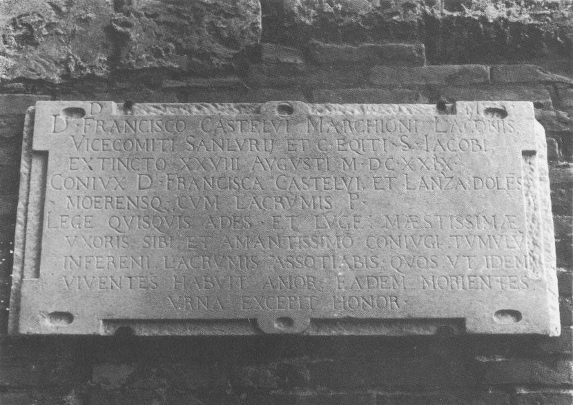 Lapide funeraria di francesco castelvì, lapide tombale