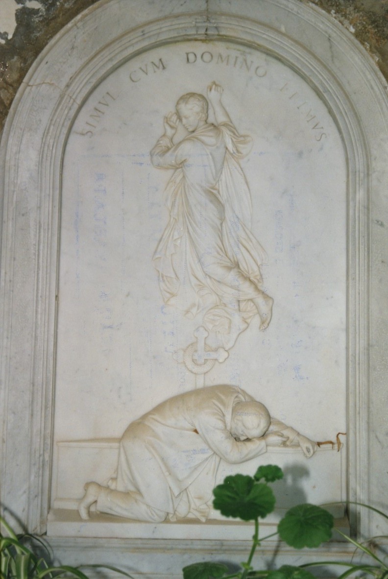 Don francesco serra piange la morte del figlio don cosimo (lapide tombale)