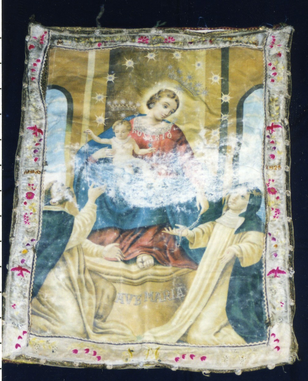 Madonna del rosario con san domenico e santa caterina da siena (stendardo)