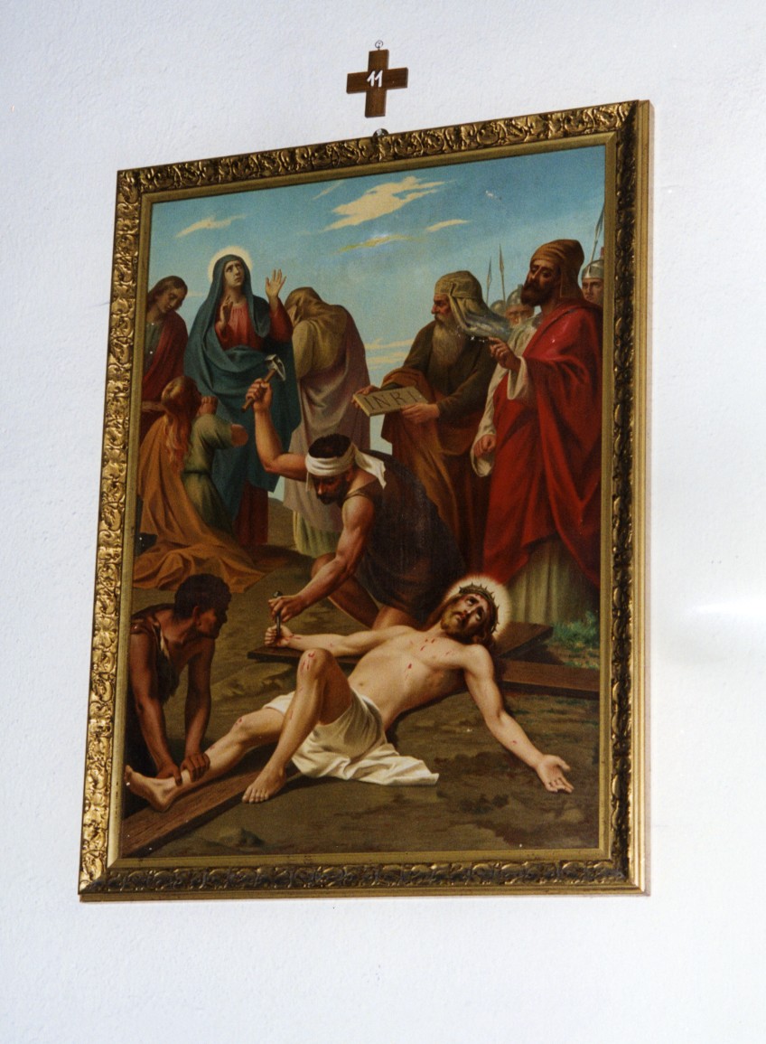 Stazione xi: gesù inchiodato alla croce (via crucis, ciclo)