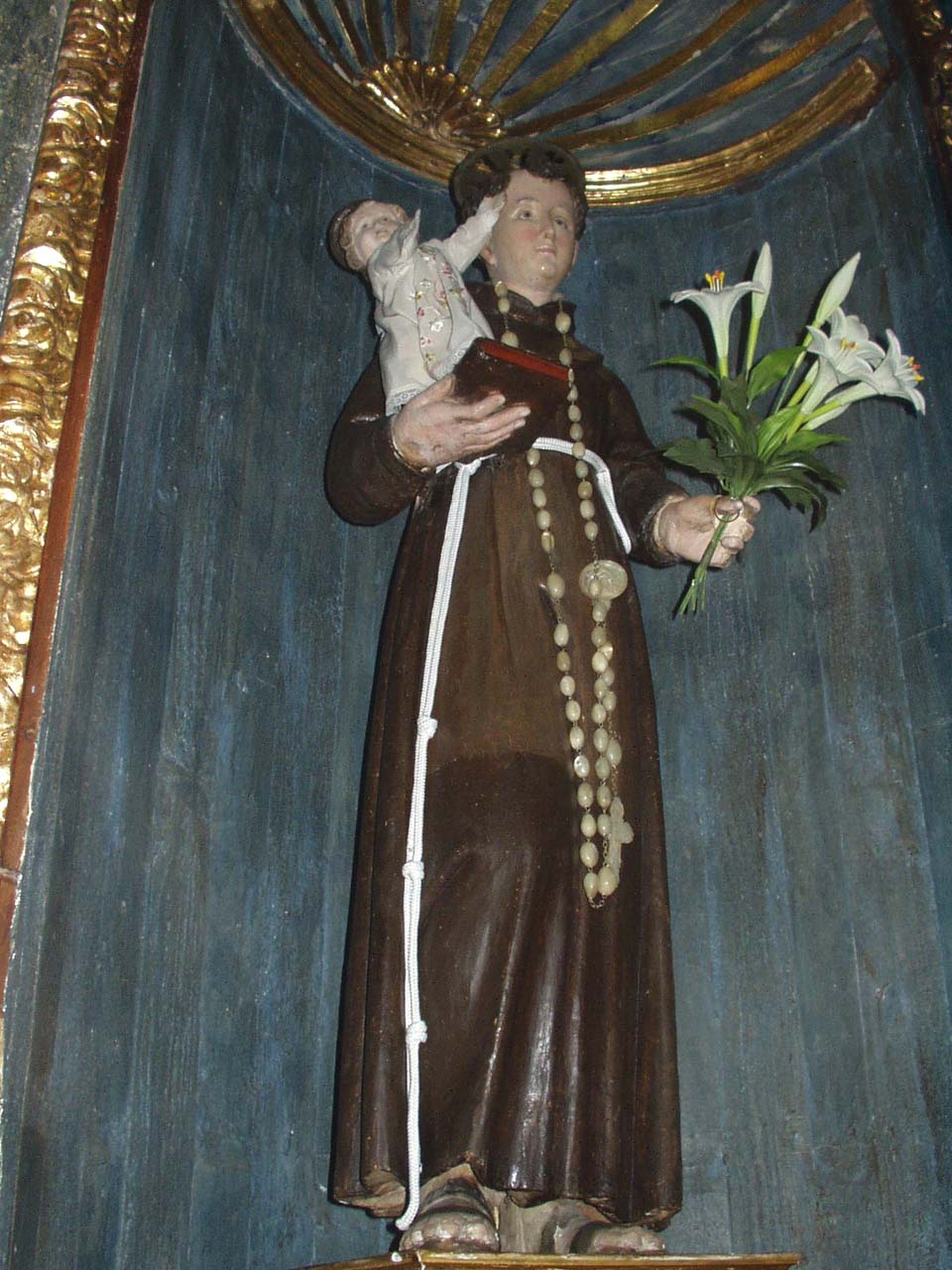 Sant'antonio da padova con gesù bambino (statua)