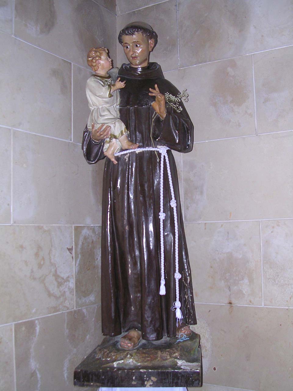 Sant'antonio da padova con gesù bambino (statua)