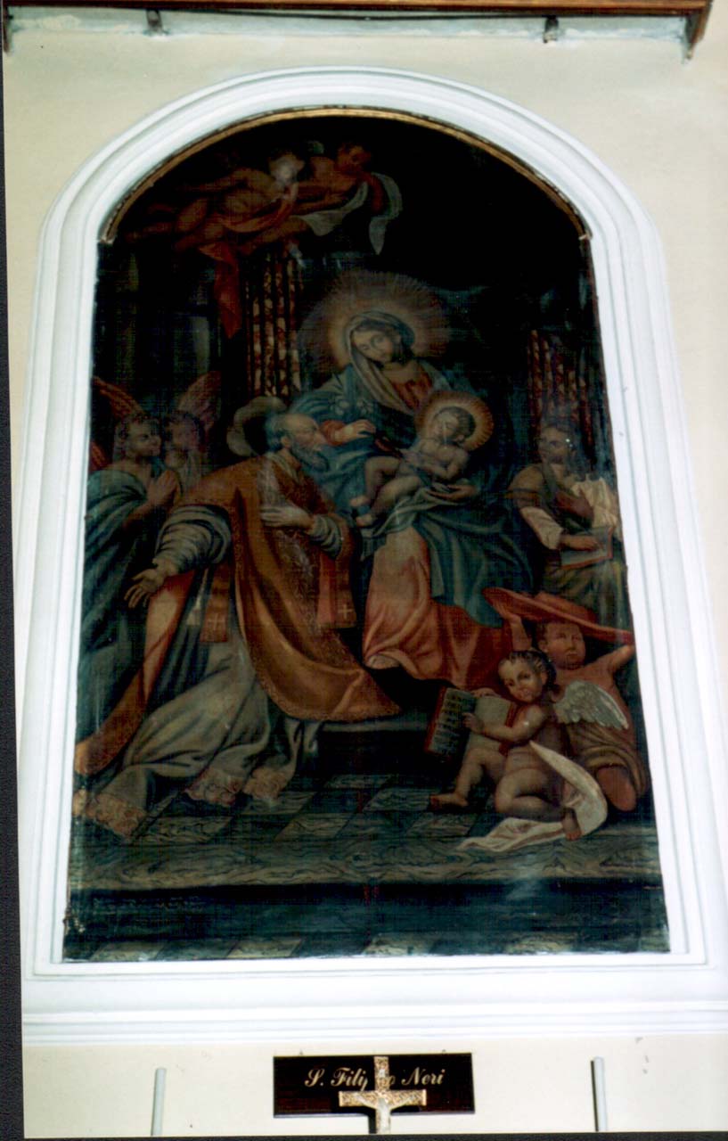 San filippo neri ha la visione della madonna con bambino (dipinto)