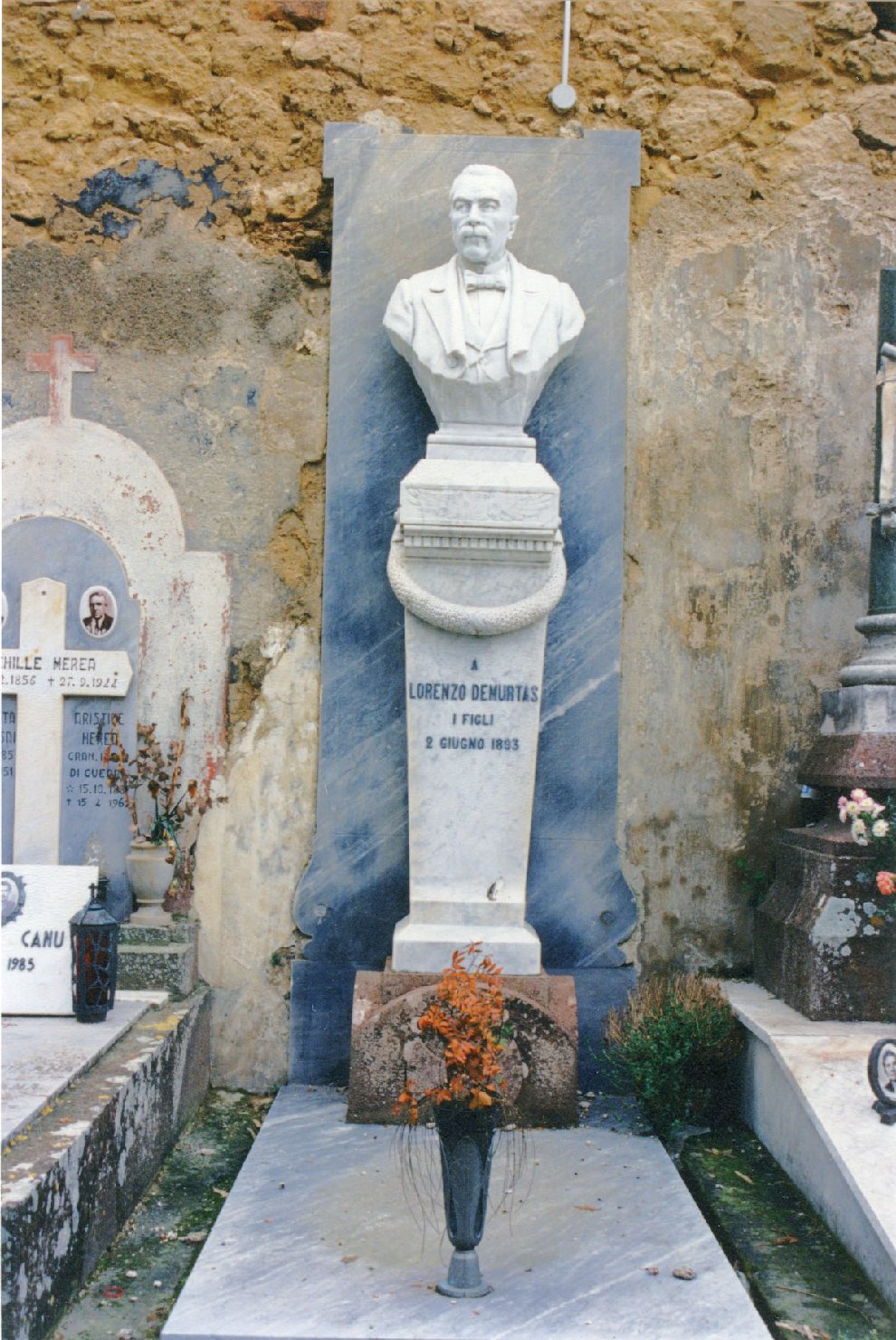 Ritratto di lorenzo demurtas, busto ritratto d'uomo (monumento funebre)